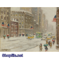 Tranh sơn dầu thành phố mờ ảo